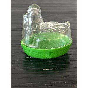 VTG Rosen Plastic Chicken/Hen on Nest Container Glows Easter Egg Basket Retro